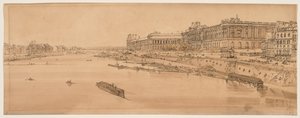 Et utvalg av tjue av de mest pittoreske utsiktene i Paris, 1802. av Thomas Girtin