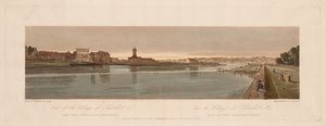 Et utvalg av tjue av de mest pittoreske utsiktene i Paris: Utsikt over landsbyen Chaillot, &c tatt fra Pont de la Concorde av Thomas Girtin