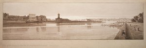 Et utvalg av tjue av de mest pittoreske utsiktene i Paris: Utsikt over landsbyen Chaillot, &c tatt fra Pont de la Concorde av Thomas Girtin