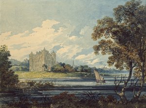 Duff House, Banff, 1794 (akvarell, med noen riper ut, over indikasjoner i grafitt) av Thomas Girtin
