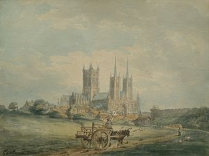 Lincoln katedral av Thomas Girtin
