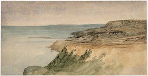 Lyme Regis, Dorset, ca. 1797 (wc over blyant på teksturert papir) av Thomas Girtin