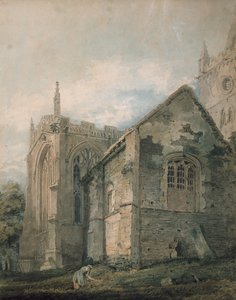 The Ancient Charnel House, Holy Trinity Church, Stratford-upon-Avon (akvarell over indikasjoner i grafitt, berørt med sivpennen) av Thomas Girtin