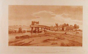 Die Wassermühle über der Brücke bei Charenton