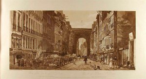 Utsikt over Porte Saint-Denis sett fra forstedene av Thomas Girtin