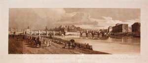 Utsikt over Pont Neuf, myntverket osv. av Thomas Girtin
