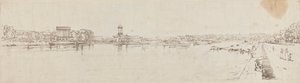Utsikt over landsbyen Chaillot tatt fra Pont de la Concorde av Thomas Girtin