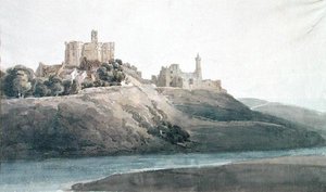 Warkworth Castle (akvarell på papir) av Thomas Girtin