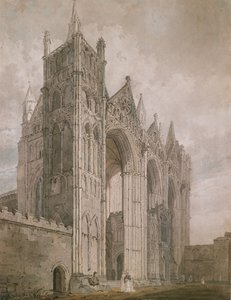 Vestfronten til Peterborough katedral av Thomas Girtin