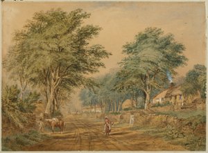 Etal, Northumberland (kroppsfarge og akvarell på papir) av Thomas H. Hair