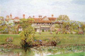 Great Tangley Manor, Surrey, med Lily Pond og overbygd tur