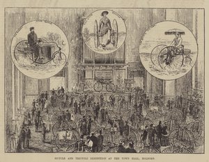 Sykkel- og trehjulsutstilling på Rådhuset, Holborn av Thomas Harrington Wilson