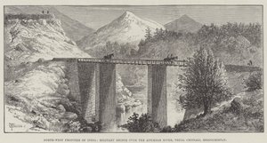 North-West Frontier of India, Military Bridge over Anumbar River, Thull Chotiali, Beloochistan av Thomas Harrington Wilson