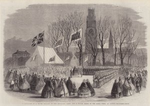 Presentasjon av en sølvtrompet til Artillery Corps og en Silver Bugle til Rifle Corps, i Boston av Thomas Harrington Wilson