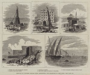 Fjerning av en annen obelisk fra Alexandria, for transport til New York av Thomas Harrington Wilson