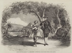 Scene fra Ballet of La Bresilienne, ved Royal Italian Opera House, Covent Garden av Thomas Harrington Wilson