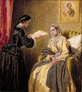 Søker i London Gazette etter listen over drepte og sårede (etter W. P. Frith) av Thomas Harrington Wilson