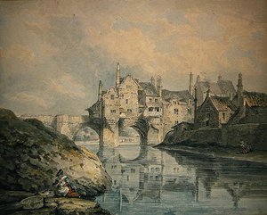 Elvet Bridge, Durham (akvarell på papir)