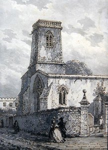 St. Peter i østkirken (brunt blekk og grå vask) av Thomas Hearne