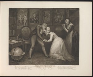 Husets Herre frier til den ydmyke tjenestejenta Plate 8. The Good Girl mottar de ærefulle adressene til sin mester (tittel på objekt) Dyd og utskeielser (serietittel) Diligence & Dissipation (serietittel på objekt)