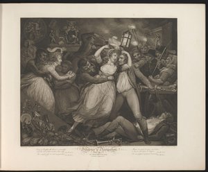 Ustyrlig hushjelp har det gøy på en pub Plate 7. The Wanton koser seg med følgesvennene sine (tittel på objekt) Dyd og utskeielser (serietittel) Diligence & Dissipation (serietittel på objekt)
