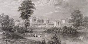Utsikt over Buckingham Palace og Marble Arch, fra St. James