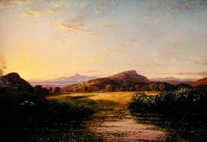 Landskapsskisse, ca. 1860-70 (olje på lerret)