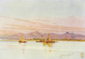Nær Canton, fiskebåter på Pearl River av Thomas Hodgson Liddell