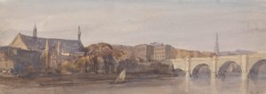 Utsikt over Westminster Hall og Bridge fra Lambeth av Thomas Hollis