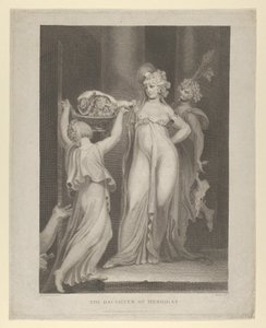 Datteren til Herodias Salome mottar hodet til døperen Johannes, Matteus 14:10-11..., 1798. av Thomas Holloway