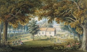 Briton Ferry, Churchyard (akvarell, blyant og gummi arabic på papir)