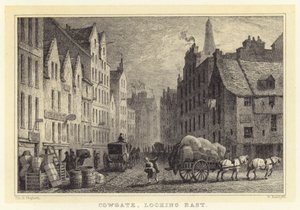 Cowgate, ser østover (gravering) av Thomas Hosmer (after) Shepherd