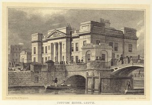 Custom House, Leith (gravering) av Thomas Hosmer (after) Shepherd