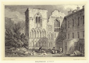 Holyrood Abbey (gravering) av Thomas Hosmer (after) Shepherd