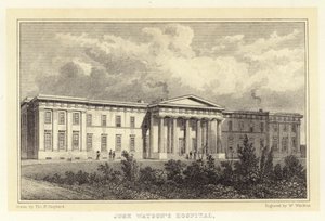 John Watson's Hospital (gravering) av Thomas Hosmer (after) Shepherd