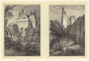 Merchiston Tower; Roslyn Castle (gravering)