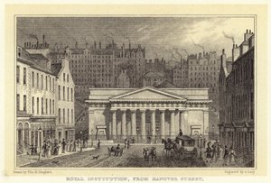 Royal Institution, fra Hanover Street (gravering) av Thomas Hosmer (after) Shepherd