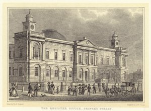 Registerkontoret, Prince's Street (gravering) av Thomas Hosmer (after) Shepherd