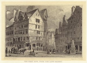 The West Bow, fra Lawn Market (gravering) av Thomas Hosmer (after) Shepherd