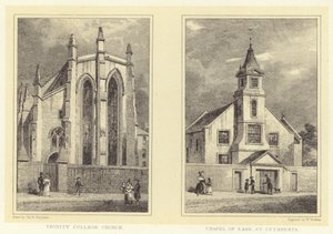 Trinity College Church; Chapel of Ease, St Cuthberts (gravering) av Thomas Hosmer (after) Shepherd
