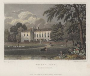 Wicken Park, Northamptonshire (farget gravering) av Thomas Hosmer (after) Shepherd