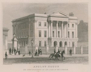 Apsley House, Hyde Park Corner, London, residensen til hertugen av Wellington av Thomas Hosmer Shepherd