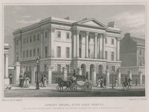 Apsley House, Hyde Park Corner, London, residensen til hertugen av Wellington av Thomas Hosmer Shepherd