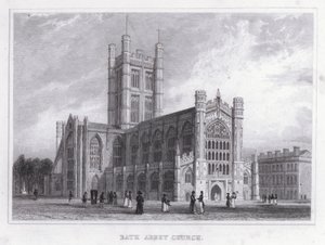 Bath Abbey Church (gravering) av Thomas Hosmer Shepherd