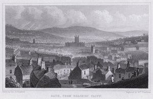 Bath, fra Beachen Cliff (gravering) av Thomas Hosmer Shepherd
