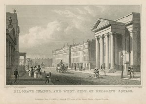 Belgrave Chapel og vestsiden av Belgrave Square av Thomas Hosmer Shepherd