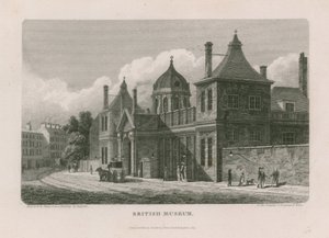 British Museum i Montague House av Thomas Hosmer Shepherd
