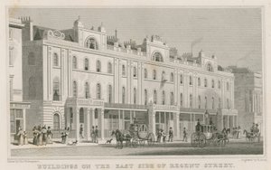 Bygninger på østsiden av Regent Street, London av Thomas Hosmer Shepherd