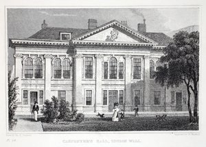 Carpenter's Hall, fra puben 'London and it's Environs in the Nineteenth Century'. Jones und Co., 1827-1829 av Thomas Hosmer Shepherd
