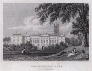 Cirencester Park, Gloucestershire (gravering) av Thomas Hosmer Shepherd